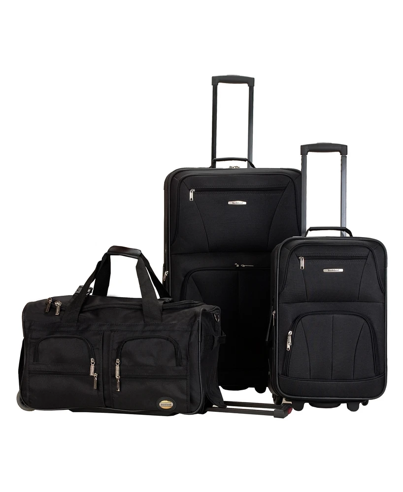 Rockland 3-Pc. Softside Luggage Set