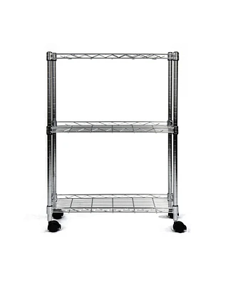 Oceanstar 3-Tier Shelving All-Purpose Chrome Utility Cart