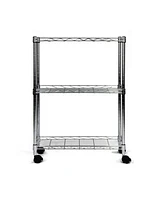 Oceanstar 3-Tier Shelving All-Purpose Chrome Utility Cart