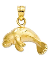 14k Gold Charm, Manatee Charm
