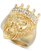 Legacy for Men by Simone I. Smith Crystal Lion Ring Gold-Tone Ion-Plated Stainless Steel