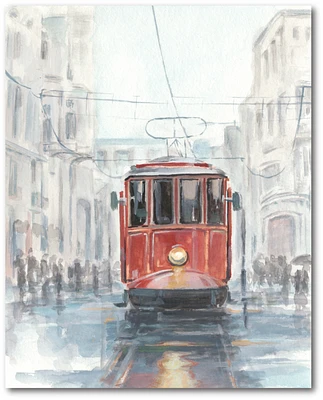 Courtside Market Watercolor Streetcar Study I Gallery-Wrapped Canvas Wall Art - 16" x 20"