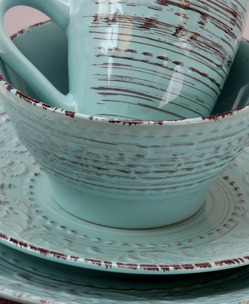 Elama Malibu Waves 16 Pc. Dinnerware Set, Service for 4
