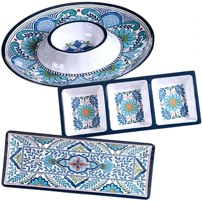 Certified International Talavera 3-Pc. Melamine Hostess Set