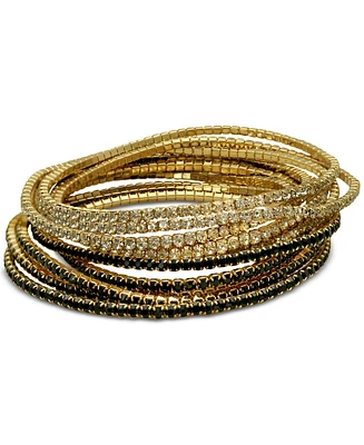 Guess 10-Pc. Set Crystal Stretch Bracelets