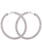 Guess Crystal Pave Large Hoop Earrings
