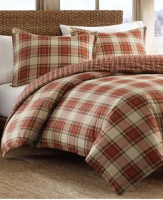 Eddie Bauer Edgewood Plaid Microsuede Down Alt Reversible Comforter Set