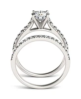 Moissanite Bridal Set (1-5/8 ct. t.w. Diamond Equivalent) 14k white gold