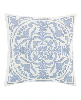 Laura Ashley Mila Embroidered Medallion Decorative Pillow, 18" x 18"