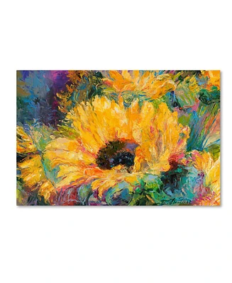 Richard Wallich 'Blue Sunflowers' Canvas Art - 12" x 19"