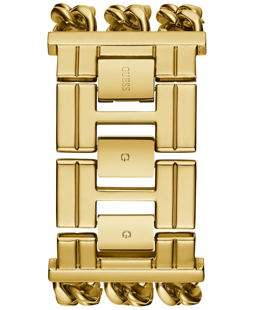 Guess Gold-Tone Stainless Steel Chain Bracelet Watch 39x47mm