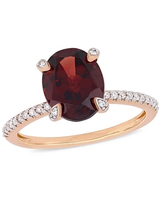 Garnet (3 ct.t.w.) and Diamond (1/10 Ring 10k Rose Gold