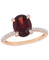 Garnet (3 ct.t.w.) and Diamond (1/10 Ring 10k Rose Gold