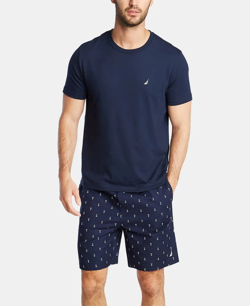 Nautica Men's Cotton Anchor-Print Pajama Shorts
