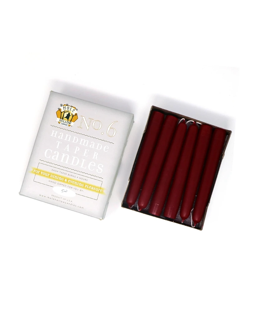 Mole Hollow Candles 6" Taper - Set of 12
