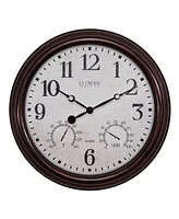 La Crosse Clock 15" Indoor/Outdoor Wall Clock with Temperature and Humidity