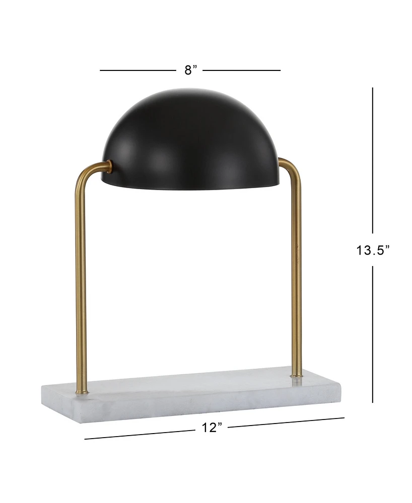 Jonathan Y Porter 13.5" Art Deco Dome Lamp with Marble Base