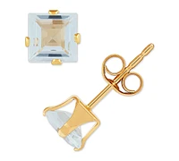 Aquamarine Square Stud Earrings (1 ct. t.w.) in 14k Gold