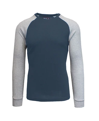 Galaxy By Harvic Men's Long Sleeve Thermal Shirt with Contrast Raglan Trim on Sleeves