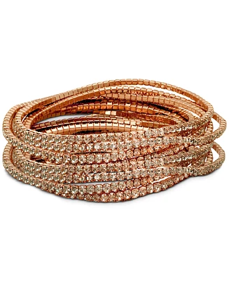 Guess 10-Pc. Set Crystal Stretch Bracelets