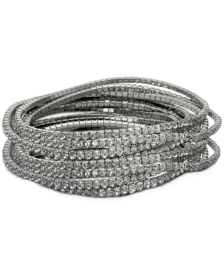Guess 10-Pc. Set Crystal Stretch Bracelets