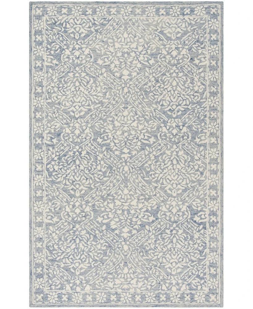 Lauren Ralph Lauren Olivier LRL6935M Blue and Ivory 5' X 8' Area Rug