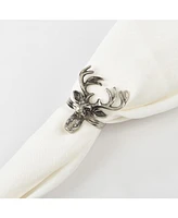 Saro Lifestyle Reindeer Design Napkin Ring, Set of 4