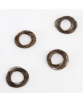 Saro Lifestyle Metallic Bronze Metal Bangled Napkin Ring, Set of 4