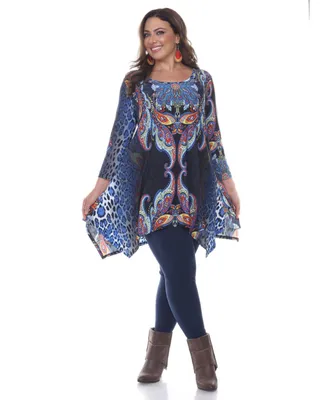 White Mark Plus Marlene Tunic Top