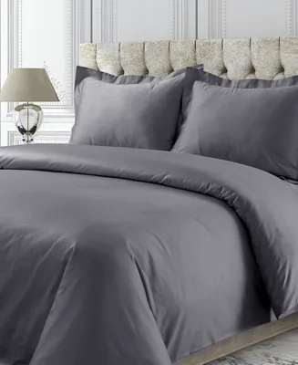 Tribeca Living 750 Thread Count Sateen Oversized Solid Duvet Cover Set