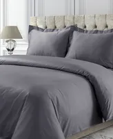 Tribeca Living 750 Thread Count Sateen Oversized Solid Duvet Cover Set
