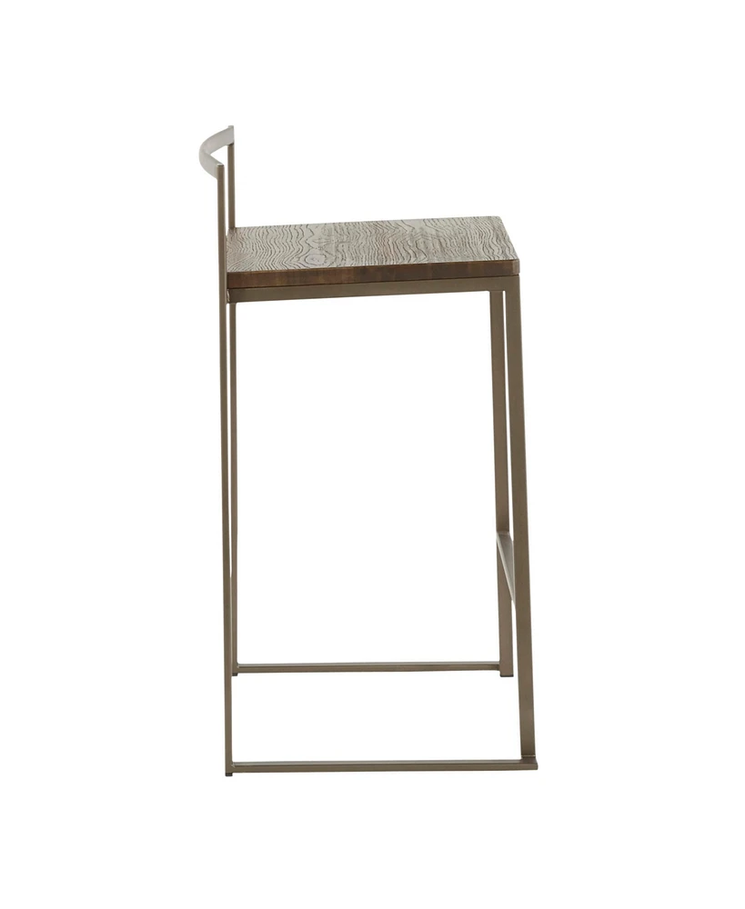 Fuji Wood Counter Stool, Set of 2