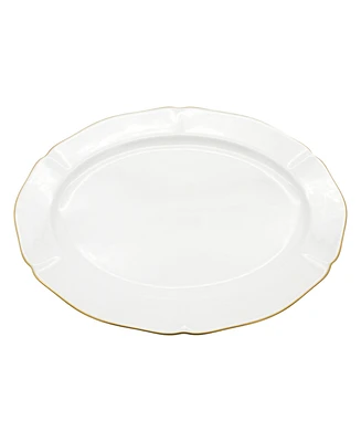 Twig New York Amelie Brushed Gold Rim 14" Oval Platter