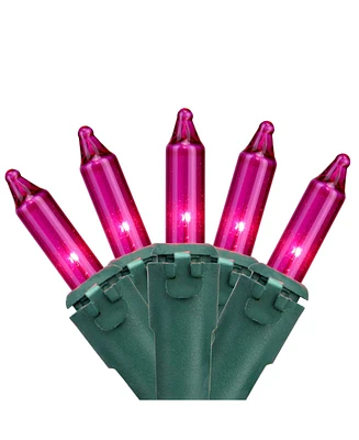 Northlight 100 Pink Mini Christmas Lights 2.5" Spacing - Green Wire