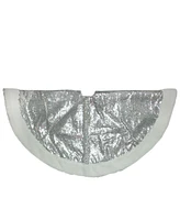 Northlight 47.2" Sparkling Silver and White Christmas Tree Skirt