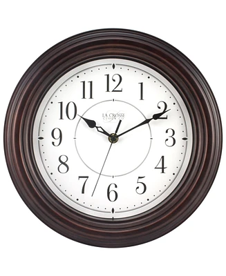 La Crosse Clock 404-2630W 12" Evelyn Quartz Wall Clock with Silent Movement