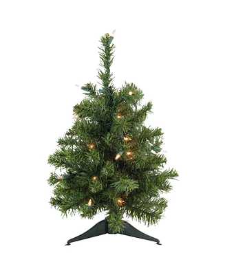 Northlight 18" Pre-Lit Canadian Pine Artificial Christmas Tree - Clear Lights