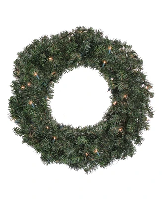 Northlight 24" Pre-Lit Canadian Pine Artificial Christmas Wreath - Clear Lights