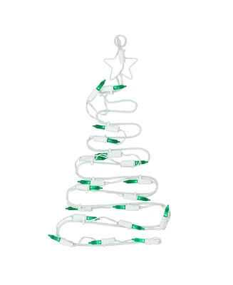 Northlight 12.5" Battery Operated Led Lighted Christmas Tree Window Silhouette with Timer
