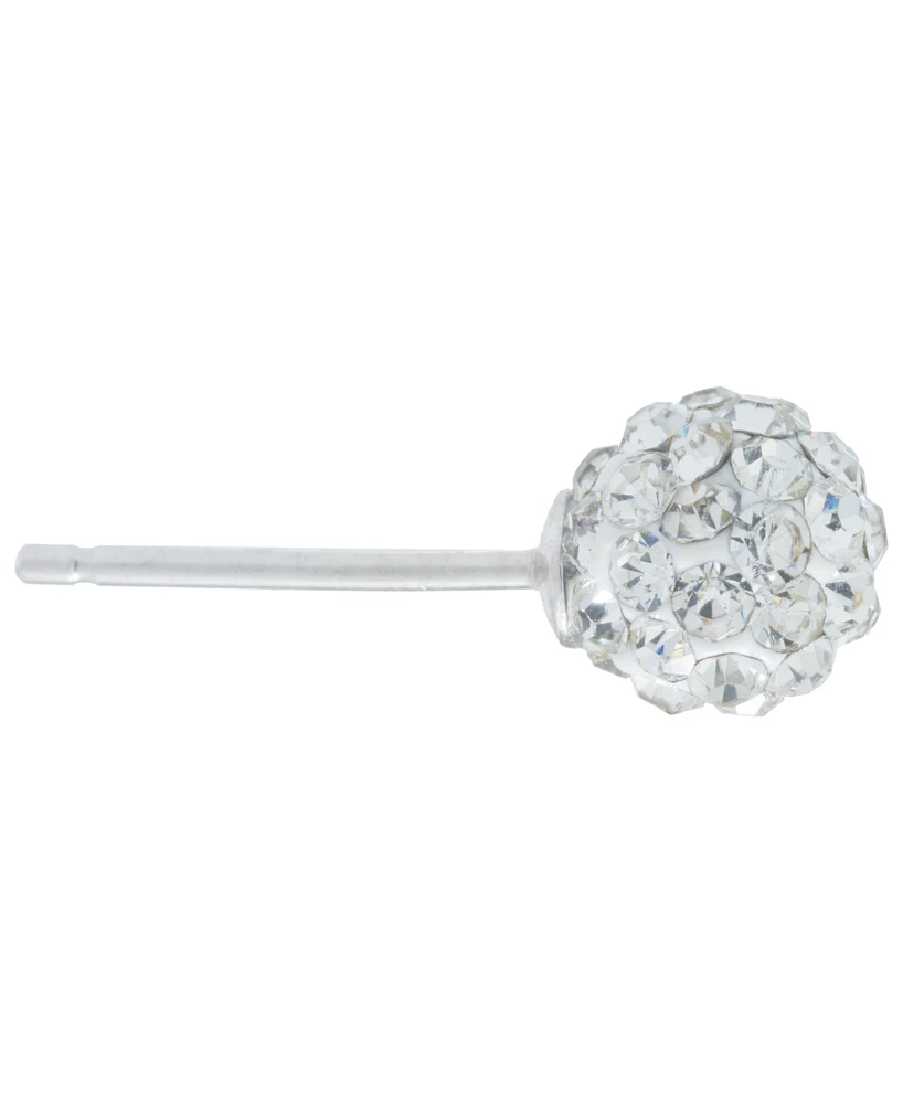 Multicolor Crystal Pave Ball Cluster Stud Earrings in Sterling Silver (Also Available in Silver)