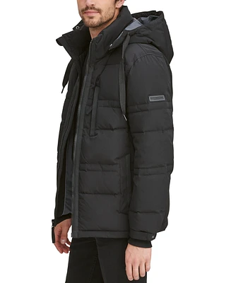 Marc New York Men's Huxley Crinkle Down Jacket with Removable Hood