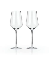 Viski Raye Angled Crystal Bordeaux Wine Glasses, Set of 2, 16 Oz