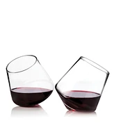 Viski Rolling Crystal Wine Glasses, Set of 2, 12 Oz