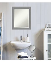 Amanti Art Brushed Framed Bathroom Vanity Wall Mirror, 19.5" x 23.50"
