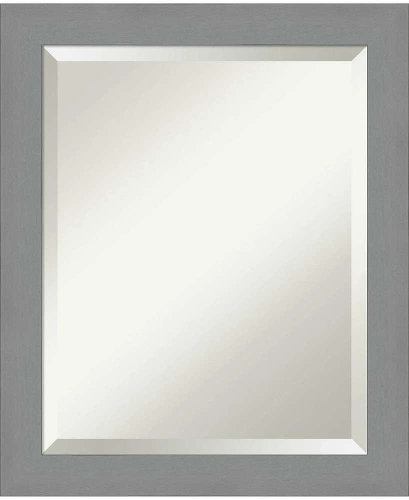 Amanti Art Brushed Framed Bathroom Vanity Wall Mirror, 19.5" x 23.50"