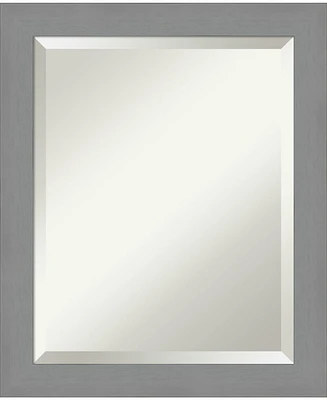 Amanti Art Brushed Framed Bathroom Vanity Wall Mirror, 19.5" x 23.50"