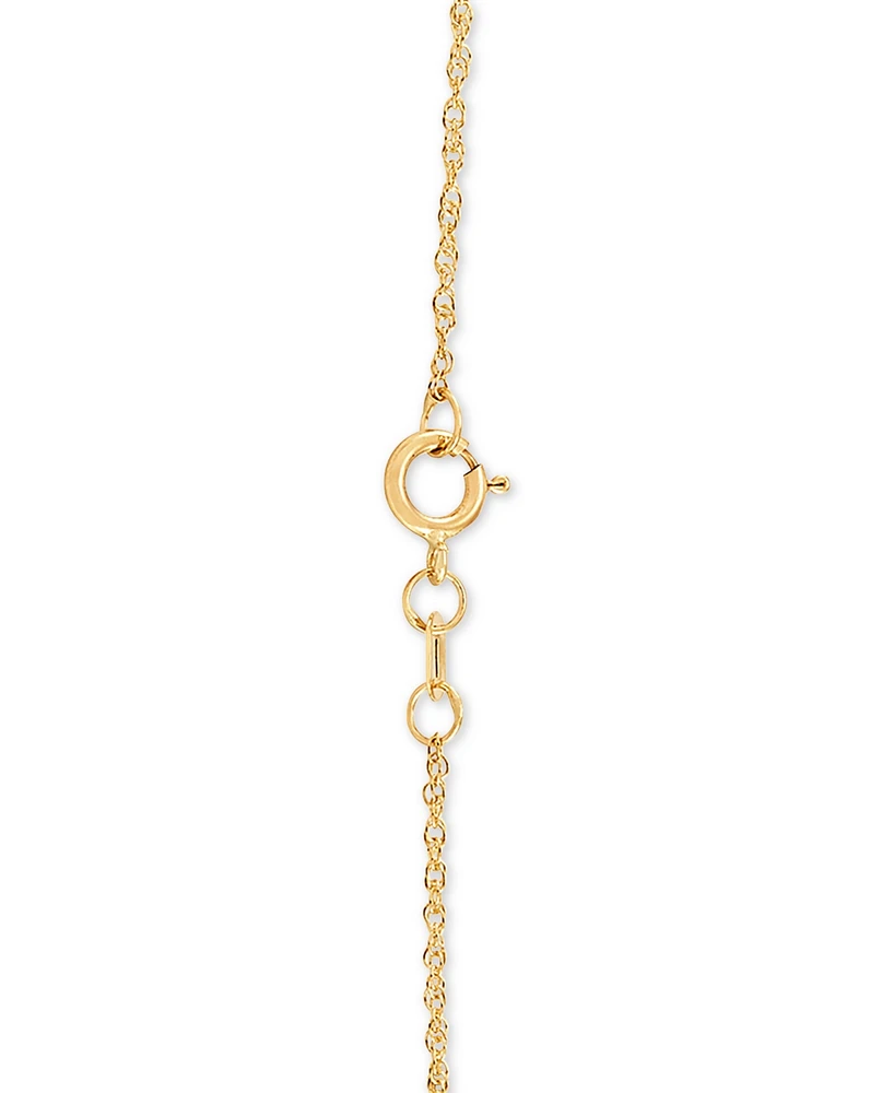 Lightweight 14k Yellow Gold Necklace, 20" Light Rope Chain (1mm)