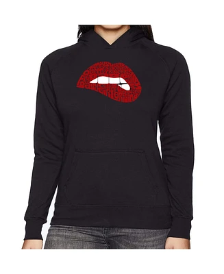 La Pop Art Women's Word Hooded Sweatshirt -Savage Lips