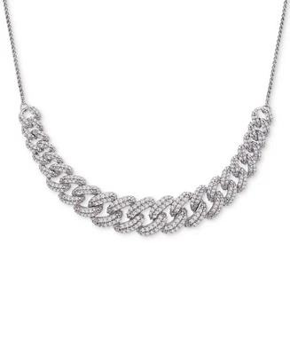 Wrapped in Love Diamond Link Detail 18" Pendant Necklace (1 ct. t.w.) in Sterling Silver, Created for Macy's