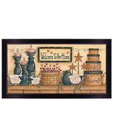 Trendy Decor 4U Welcome to Our Home By Mary June, Printed Wall Art, Ready to hang, Black Frame, 32" x 18"